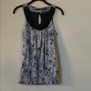 Maurices floral blouse w/ bead neckline